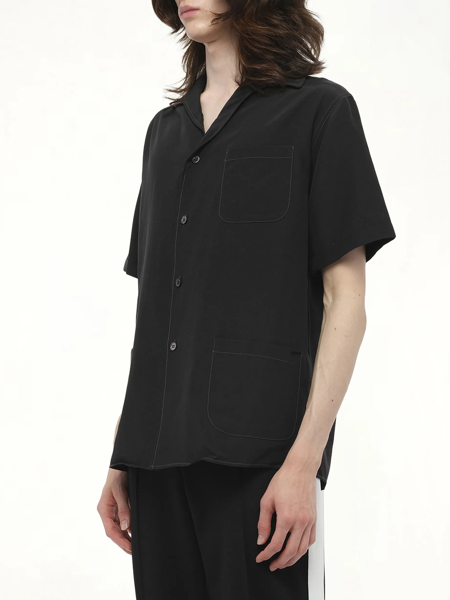 Soft Short Sleeve Shirt in Black sold by MARAIS product image thumbnail 5