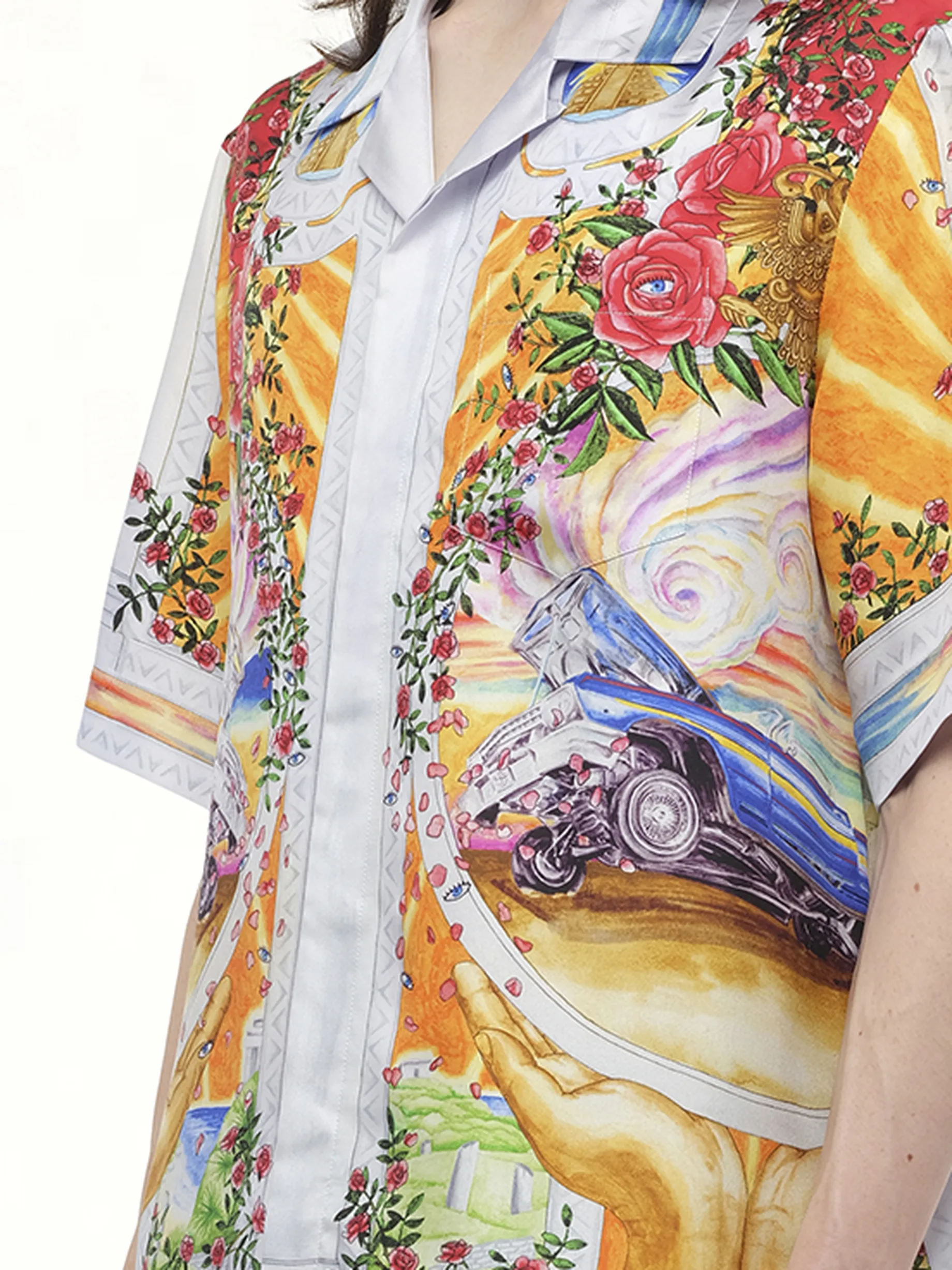 A Tournade De Rose Cuban Collar Shirt in Multicolour sold by MARAIS product image thumbnail 3