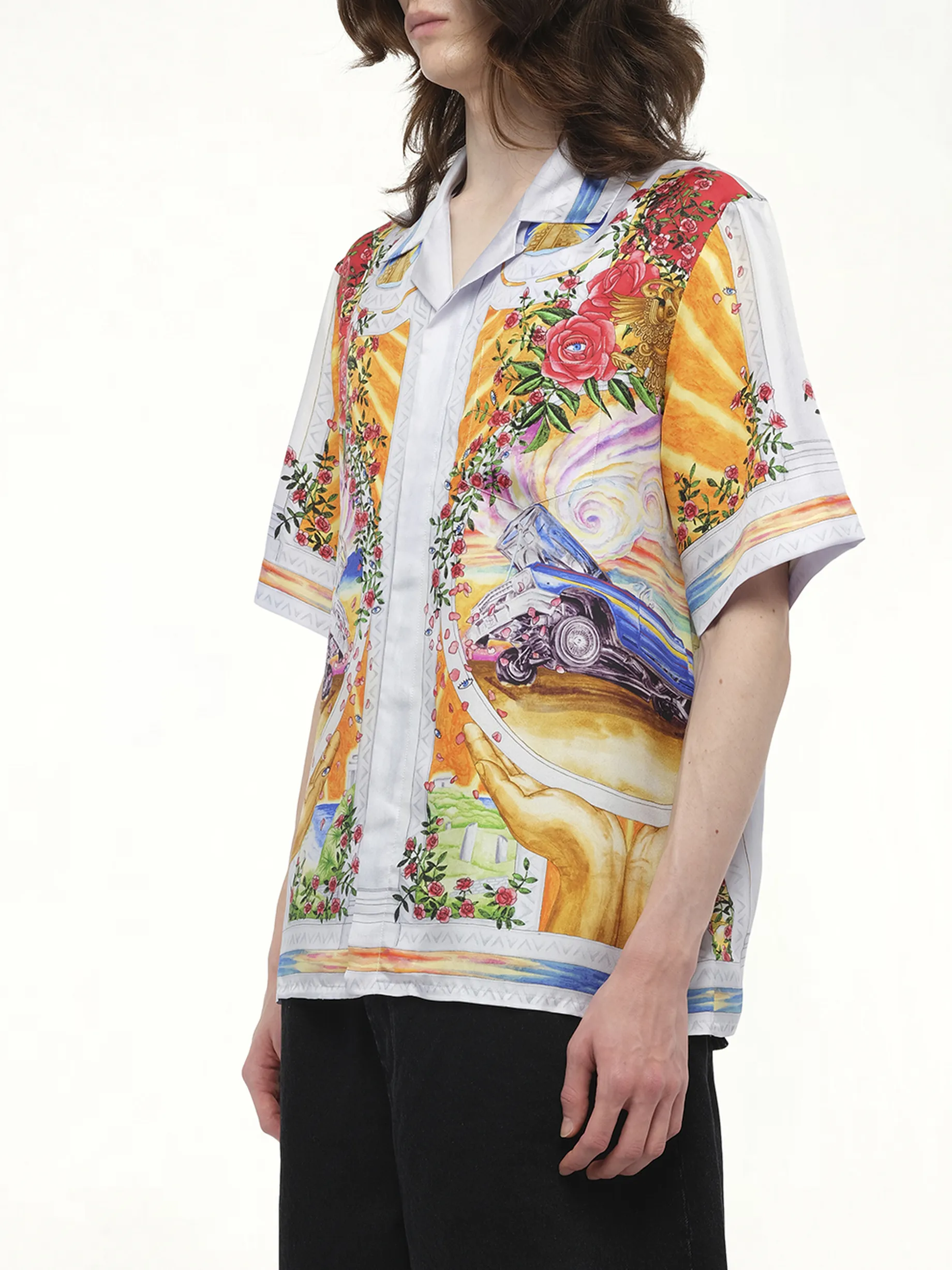 A Tournade De Rose Cuban Collar Shirt in Multicolour sold by MARAIS product image thumbnail 5