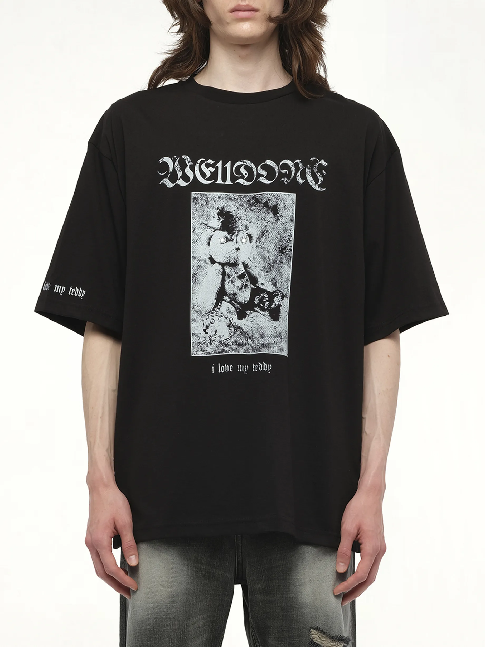 Teddy Sleeved T-Shirt in Black sold by MARAIS