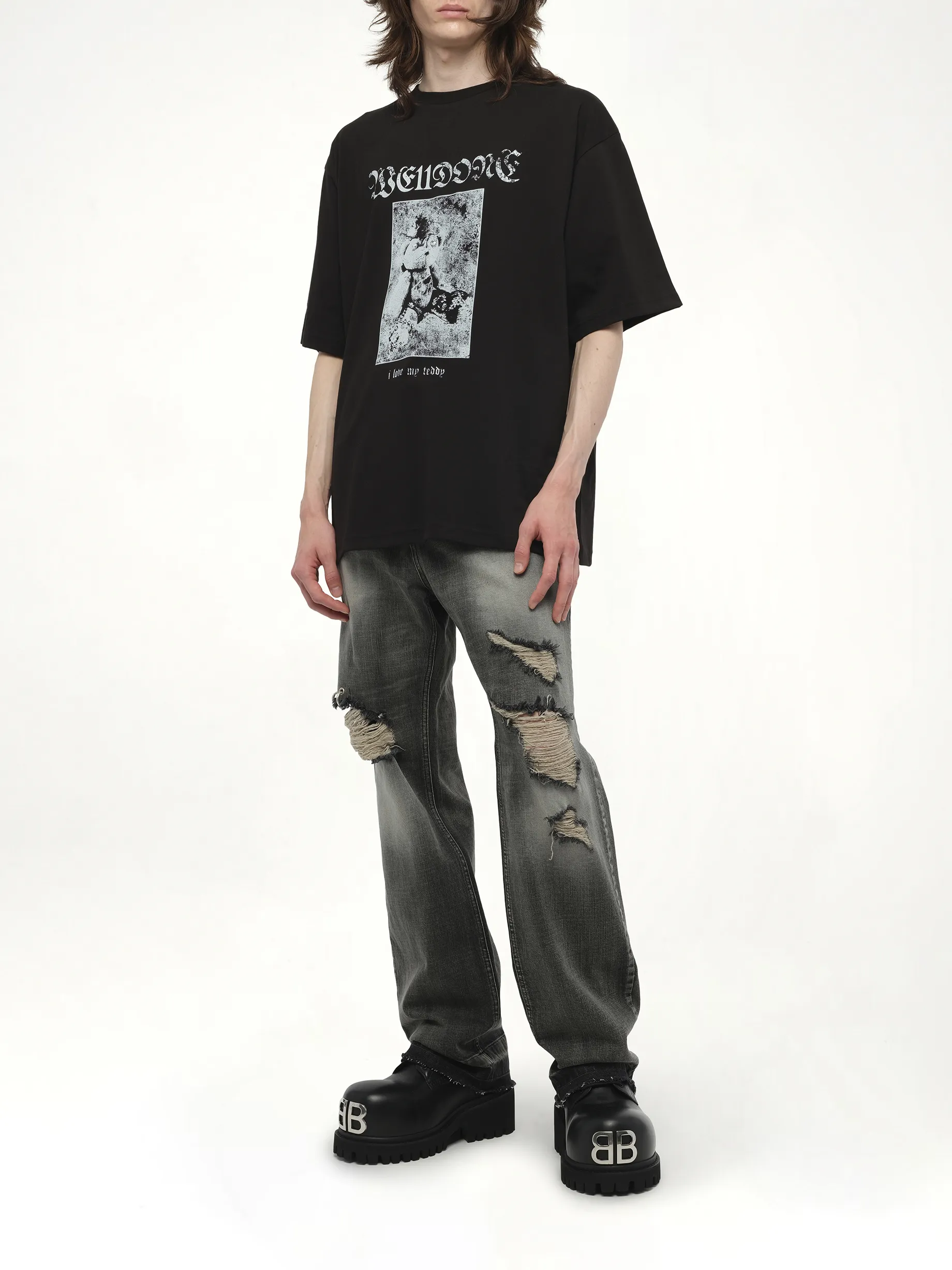 Teddy Sleeved T-Shirt in Black sold by MARAIS product image thumbnail 4