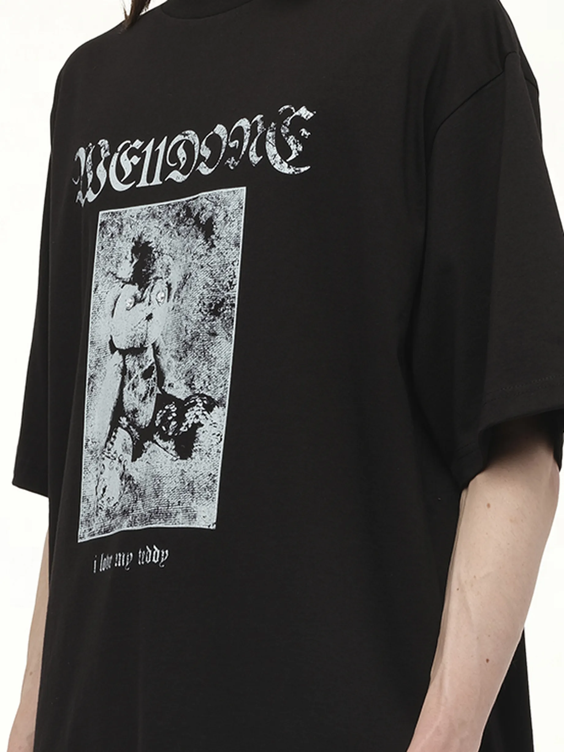 Teddy Sleeved T-Shirt in Black sold by MARAIS product image thumbnail 3
