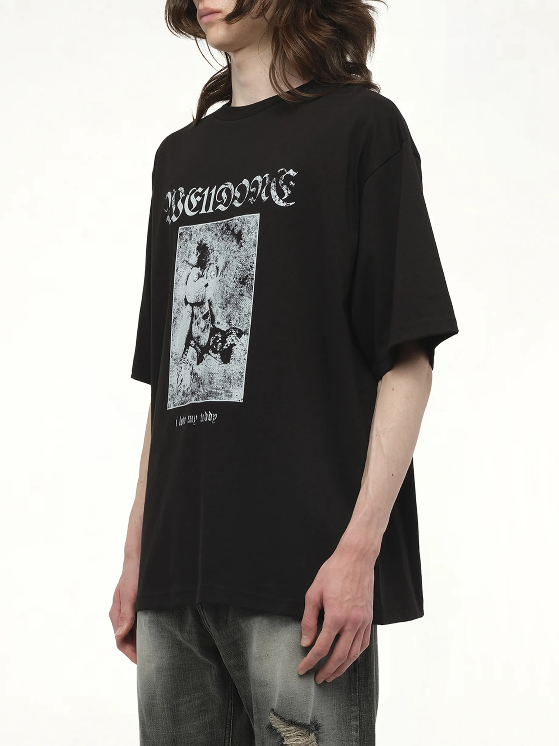 Teddy Sleeved T-Shirt in Black sold by MARAIS product image thumbnail 5