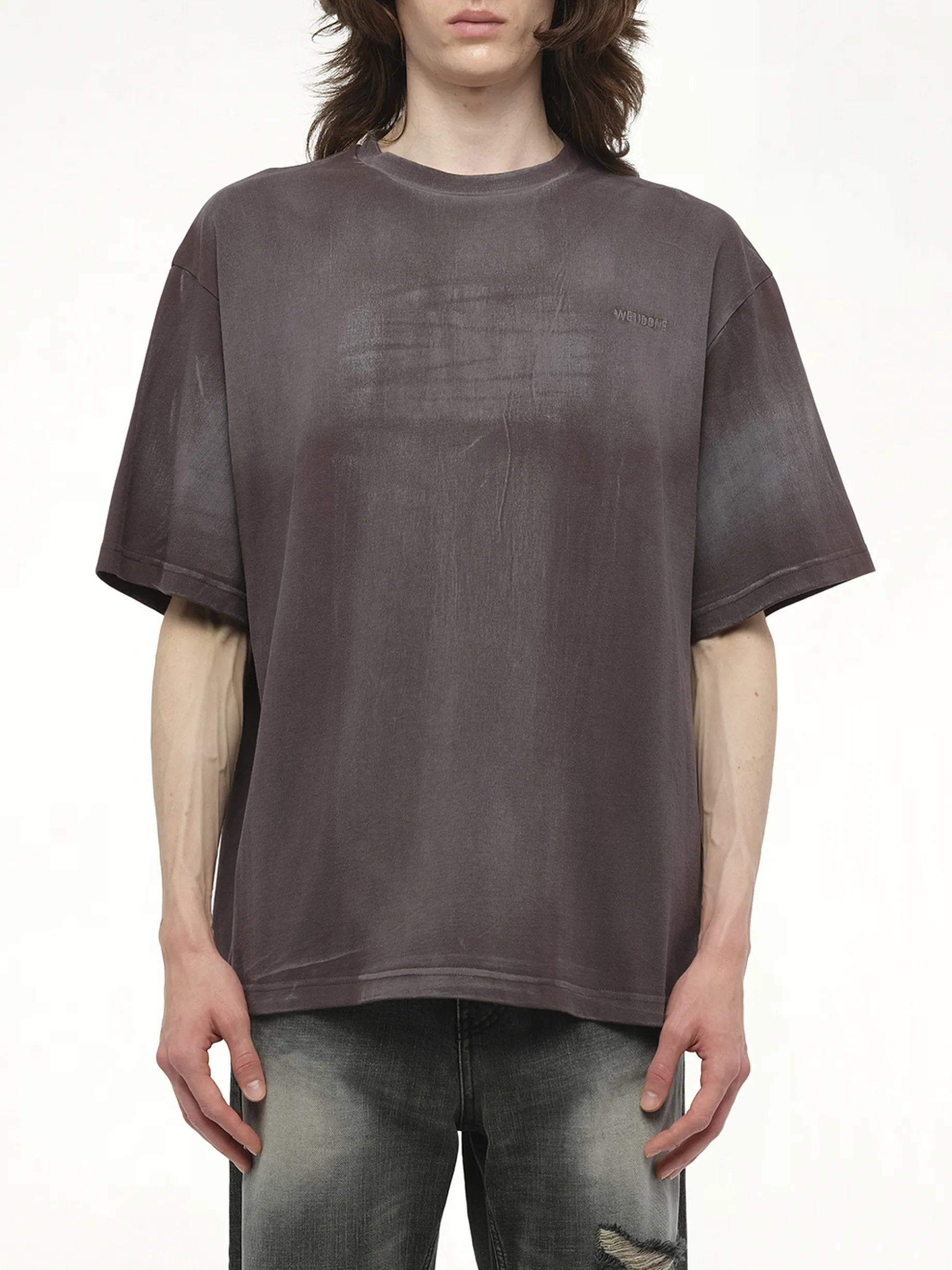 Spray Logo T-Shirt in Charcoal sold by MARAIS