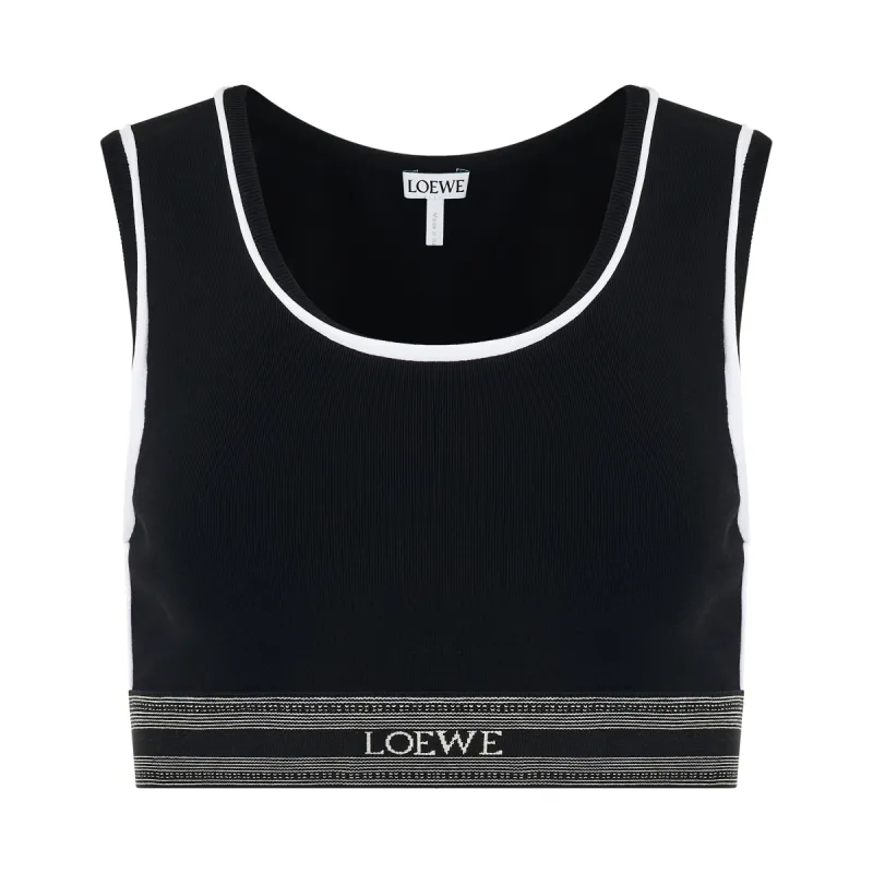 Cropped Logo Tank Top in Black sold by MARAIS