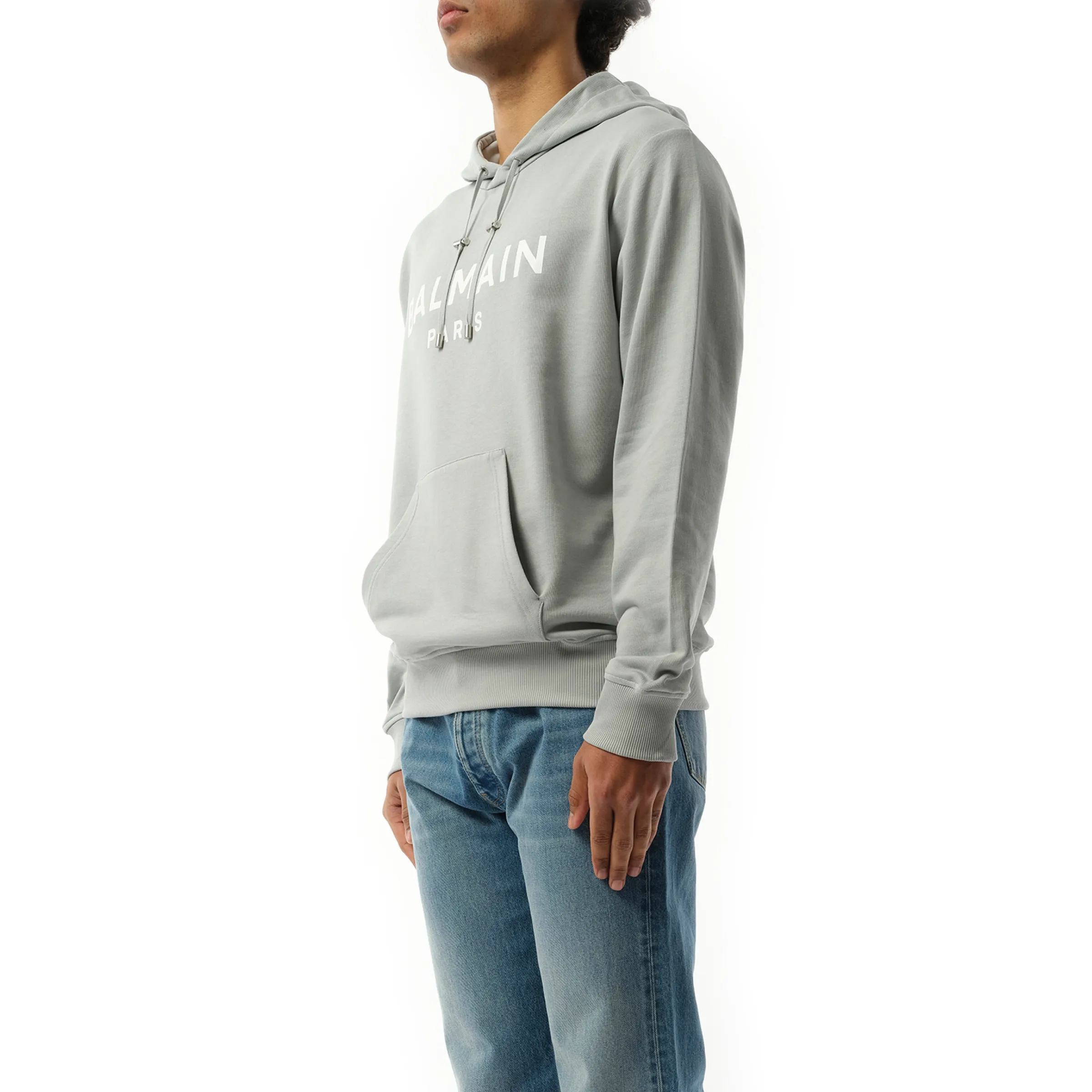 Balmain Print Hoodie in Grey/White sold by MARAIS product image thumbnail 5
