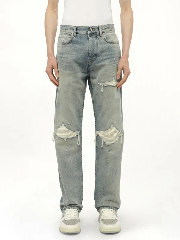 Suede Straight MX1 Jeans in Antique Indigo sold by MARAIS