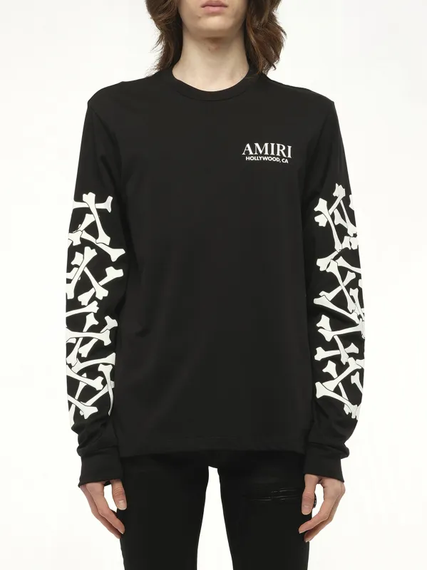 Bones Stacked L/S T-Shirt in Black sold by MARAIS