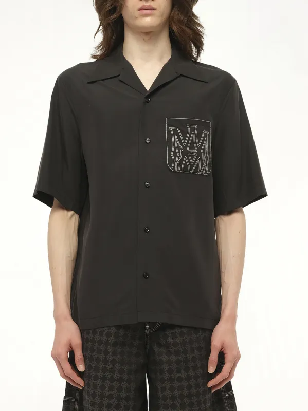 MA Outline Bowling Shirt in Black sold by MARAIS