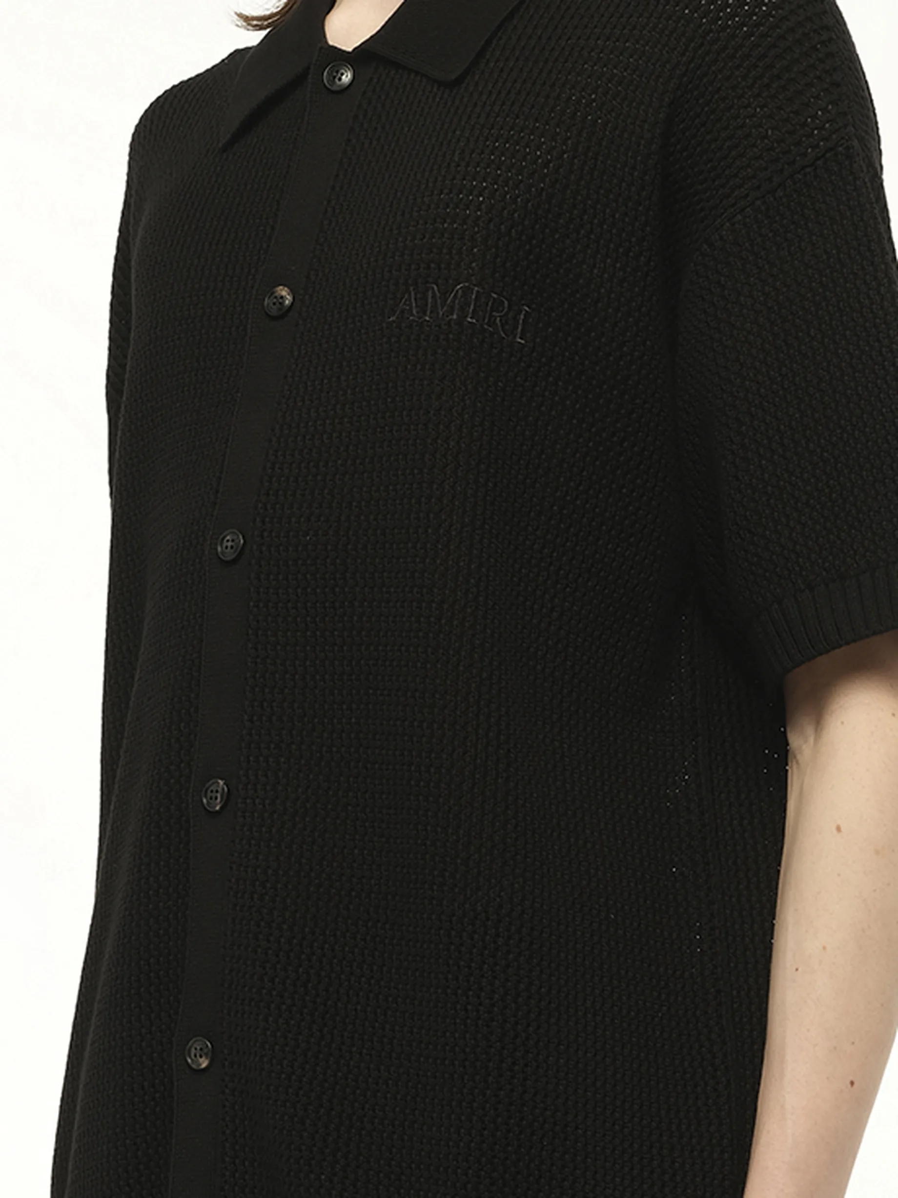 Amiri Crochet Mesh Shirt in Black sold by MARAIS product image thumbnail 3