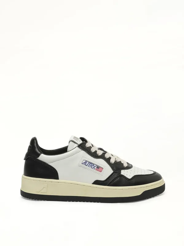 Medalist Low Bicolour Sneakers in White/Black sold by MARAIS