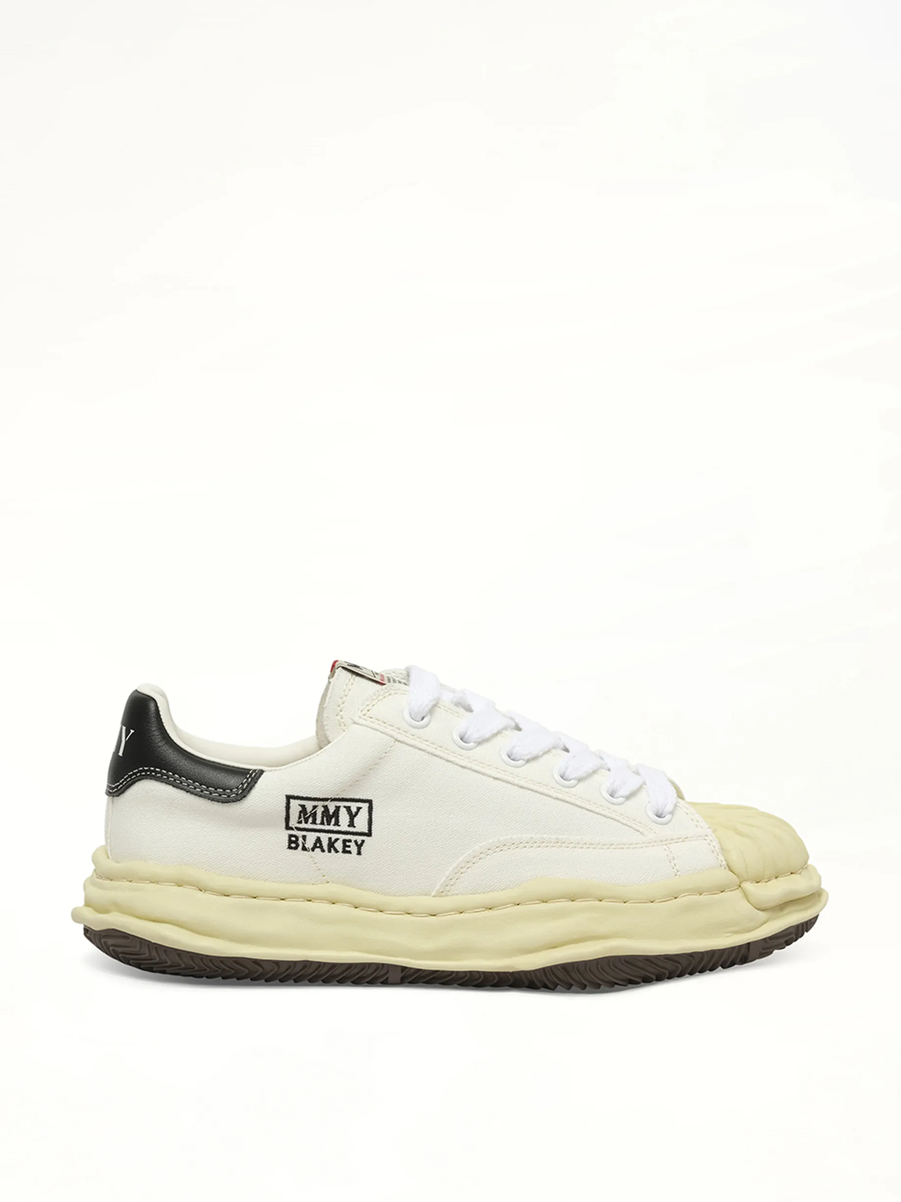 Blakey OG Vintage Leather Low Sneaker in White sold by MARAIS