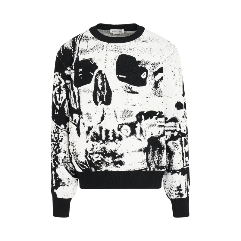 Skull Print Sweatshirt in Ivory/Black sold by MARAIS