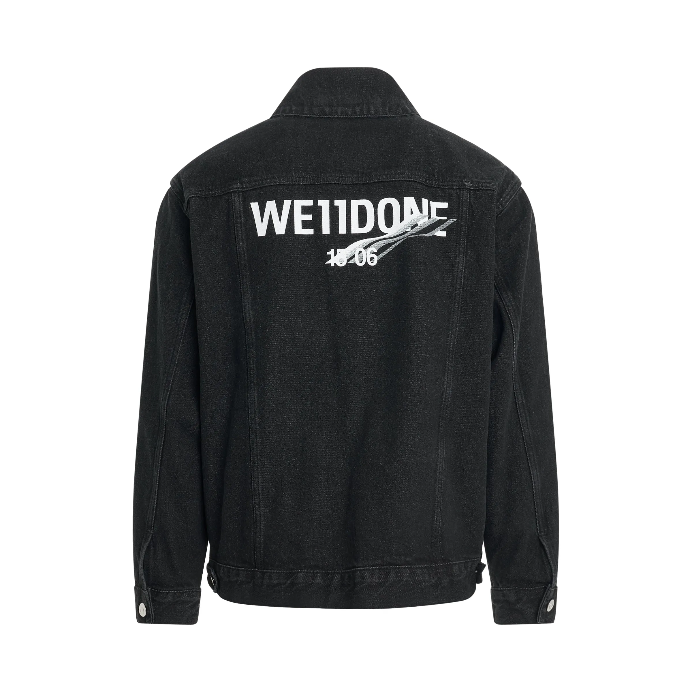 1506 Logo Loose-Fit Denim Trucker Jacket in Black sold by MARAIS product image thumbnail 4