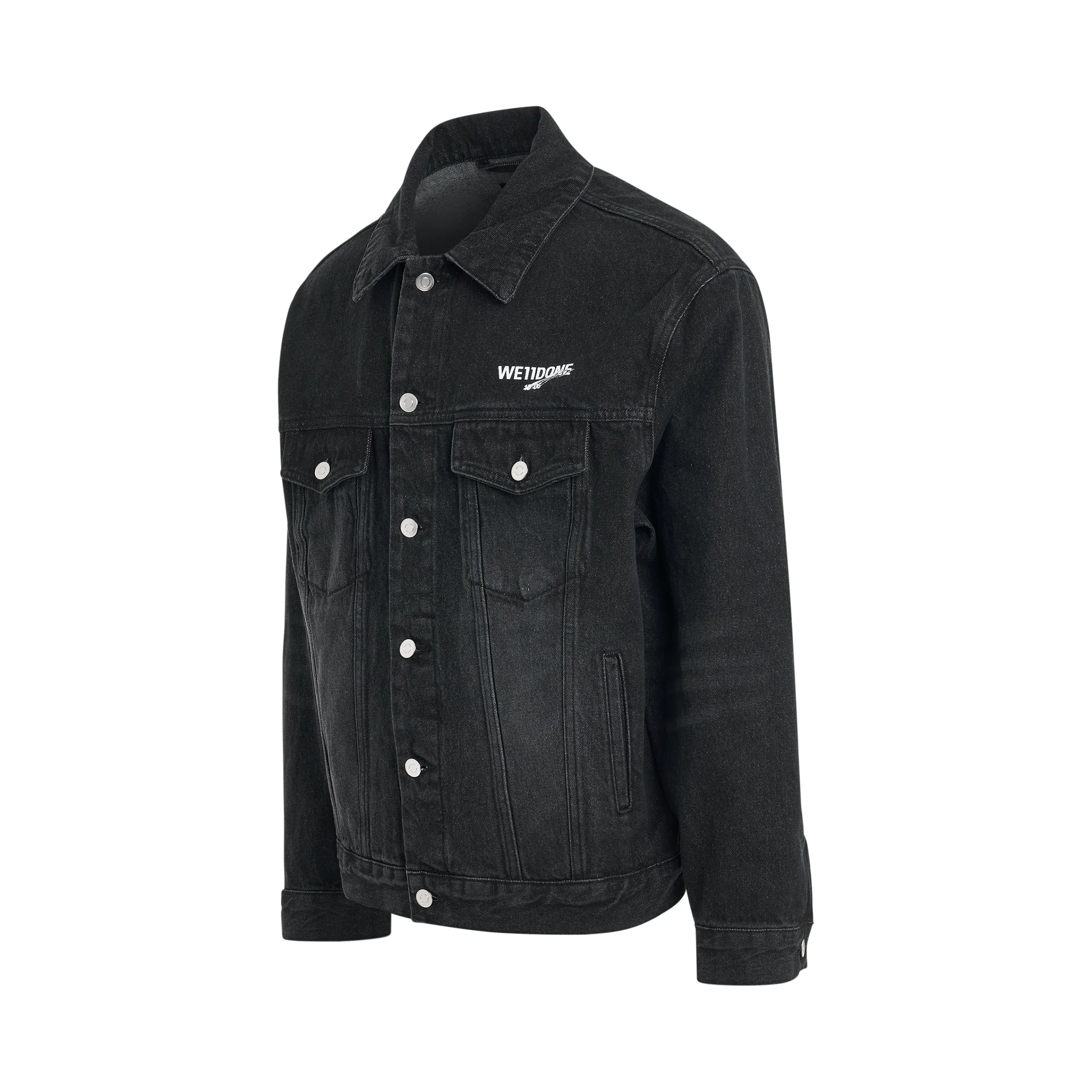 1506 Logo Loose-Fit Denim Trucker Jacket in Black sold by MARAIS product image thumbnail 2