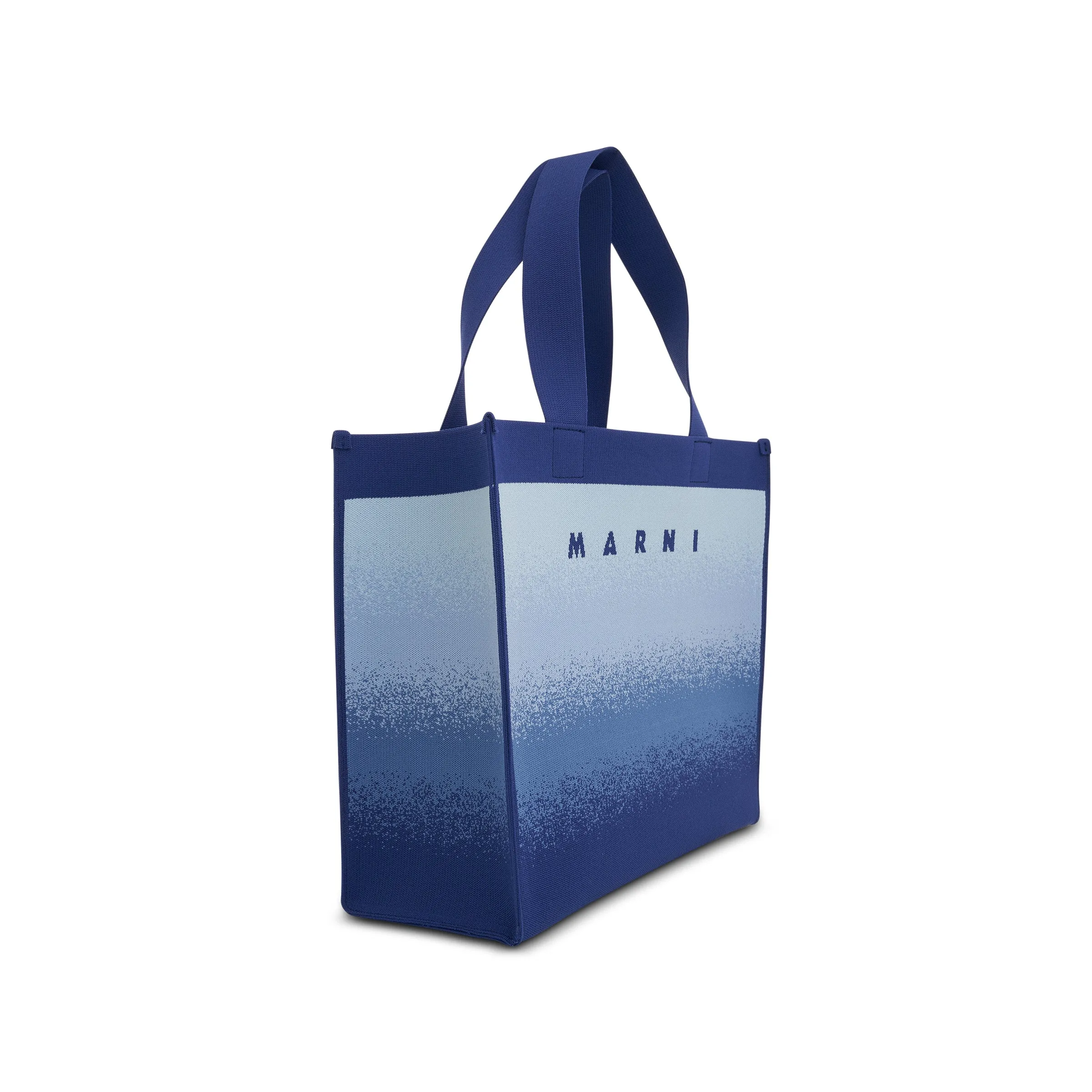 Medium Knit Jacquard Shopping Bag in Royal/Powder Blue sold by MARAIS product image thumbnail 2