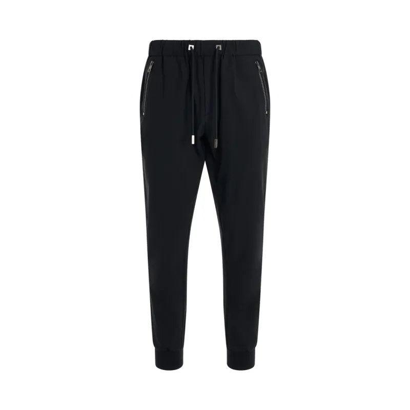 Elasticated Cuff Sweatpants in Black sold by MARAIS
