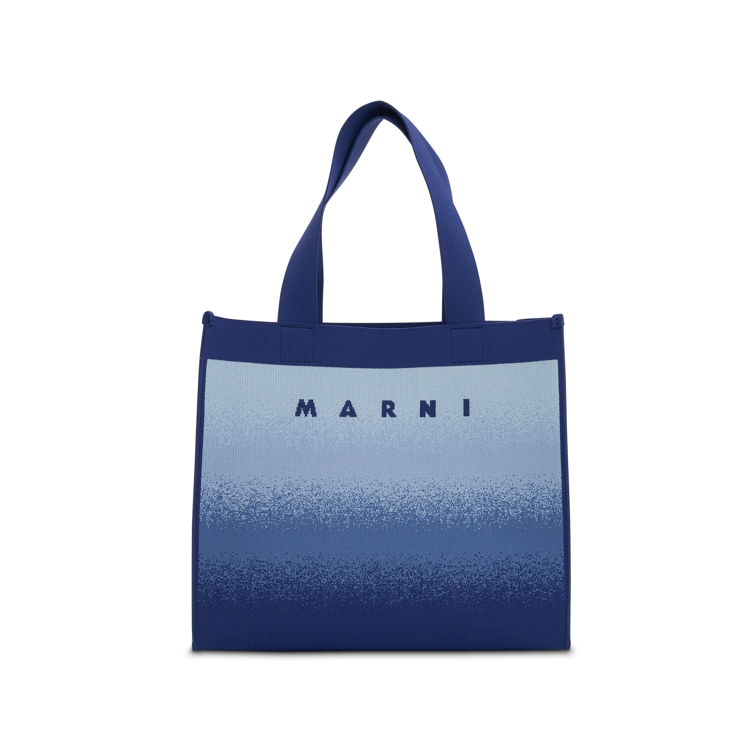 Medium Knit Jacquard Shopping Bag in Royal/Powder Blue sold by MARAIS