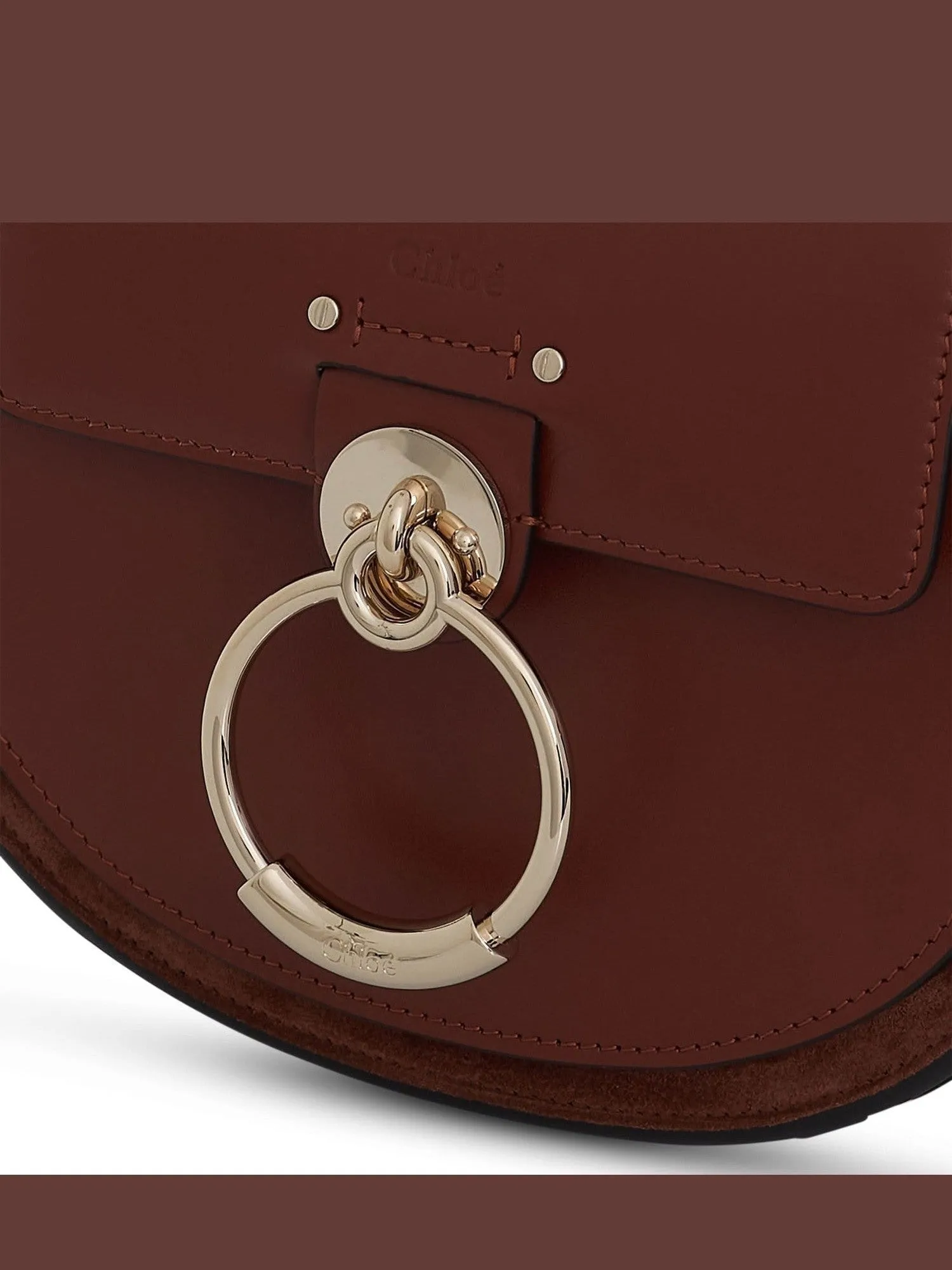 Small Tess Bag in Shiny & Suede Calfskin in Sepia Brown sold by MARAIS product image thumbnail 5