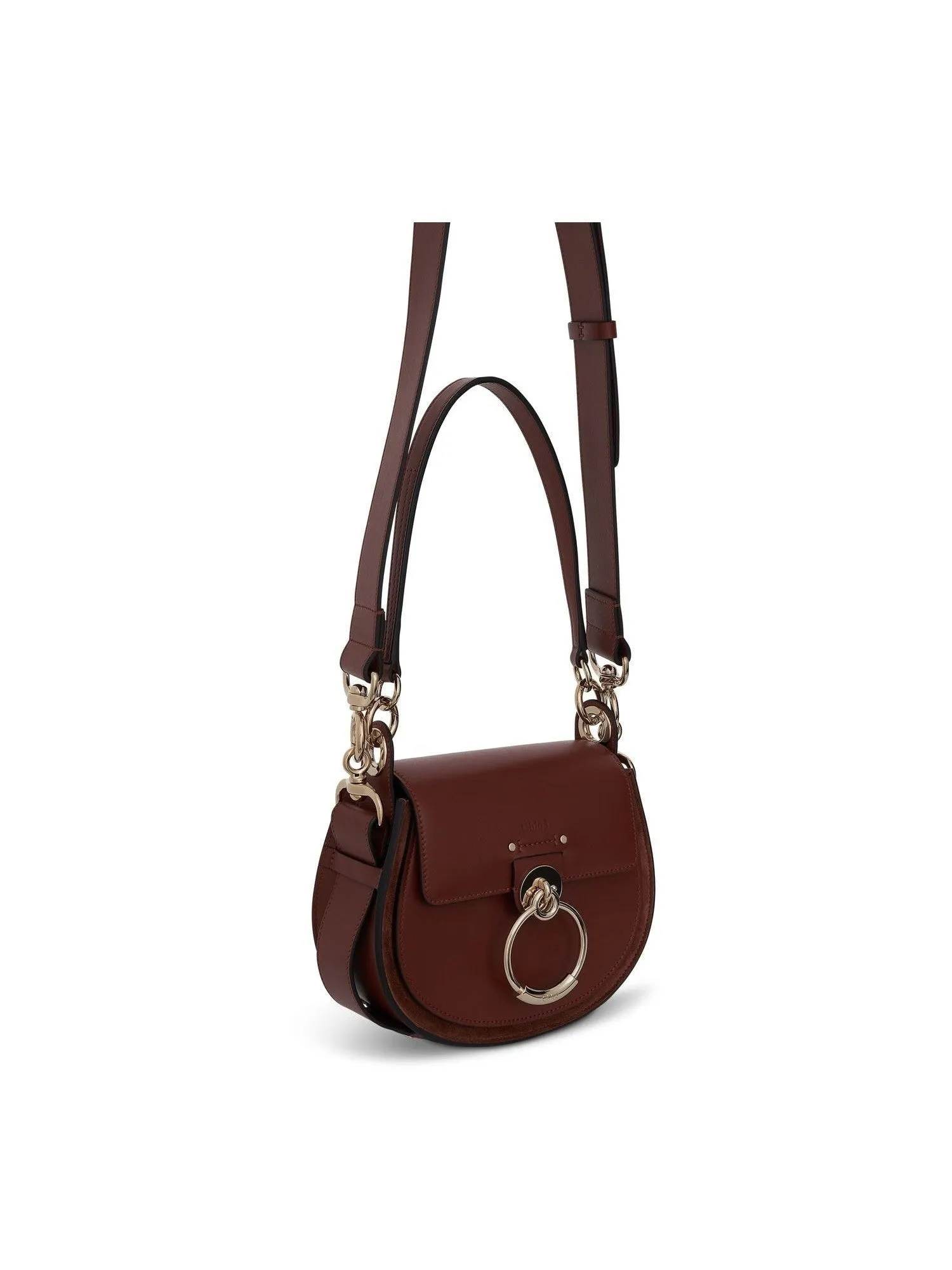 Small Tess Bag in Shiny & Suede Calfskin in Sepia Brown sold by MARAIS product image thumbnail 2