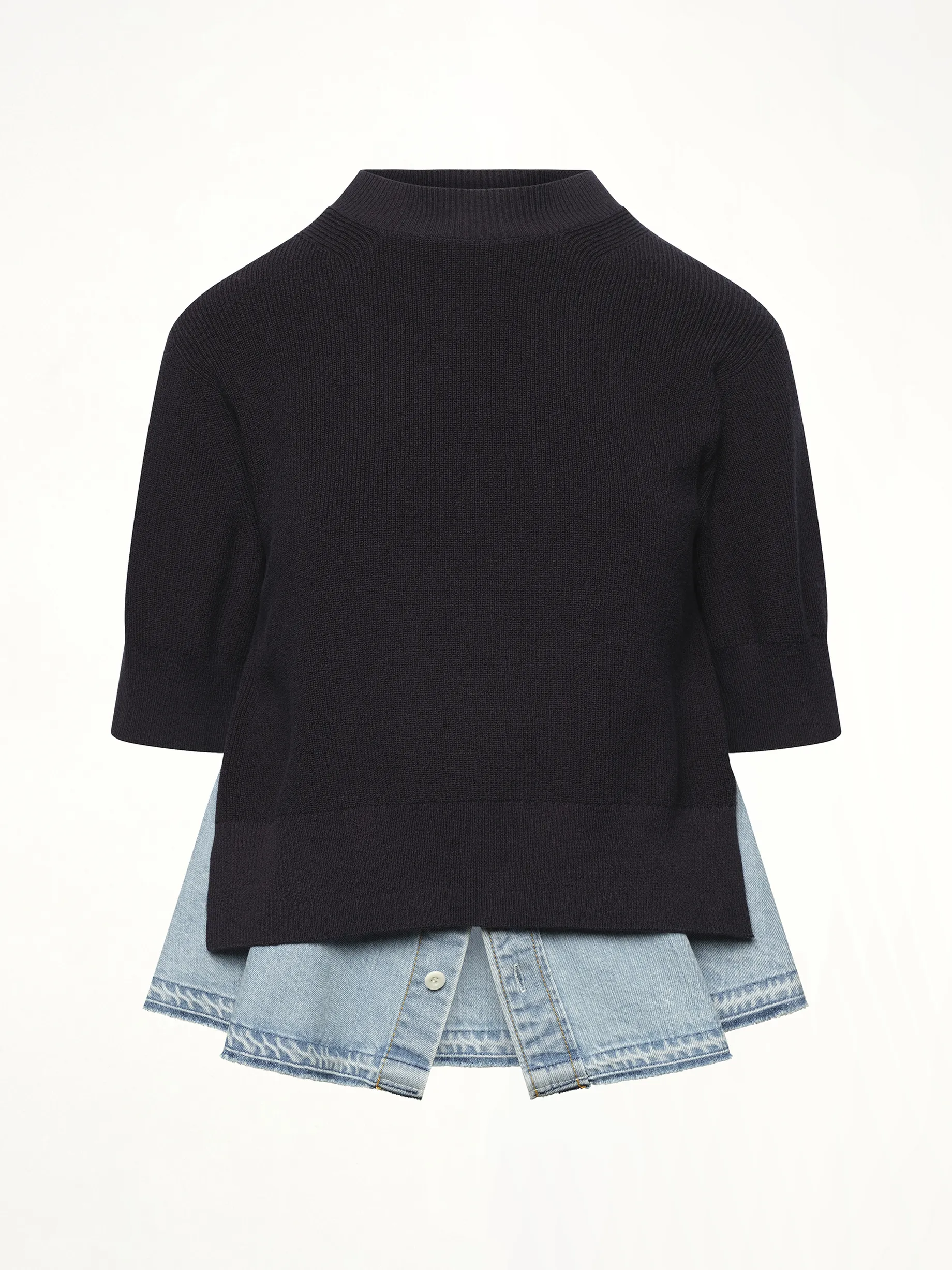 Denim x Knit Pullover in Navy/Light Blue sold by MARAIS product image thumbnail 2