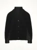 Wool Knit x Cotton Poplin Cardigan in Black/Black sold by MARAIS