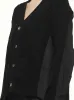 Wool Knit x Cotton Poplin Cardigan in Black/Black sold by MARAIS