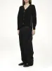 Wool Knit x Cotton Poplin Cardigan in Black/Black sold by MARAIS