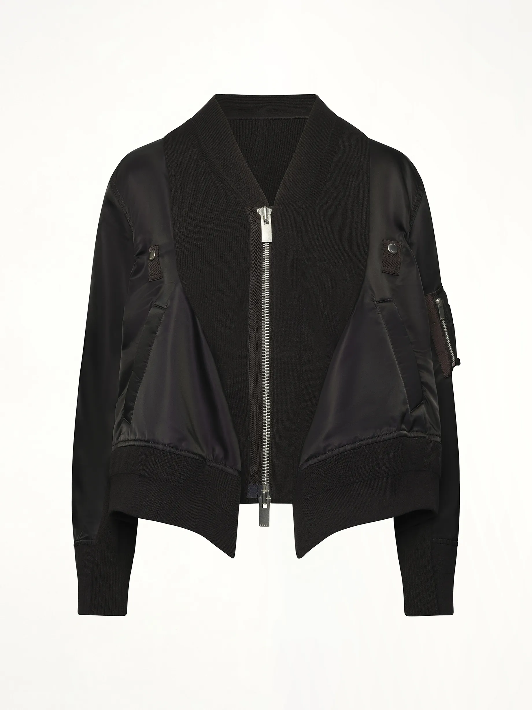 Nylon Twill x Knit Cardigan in Black sold by MARAIS product image thumbnail 2