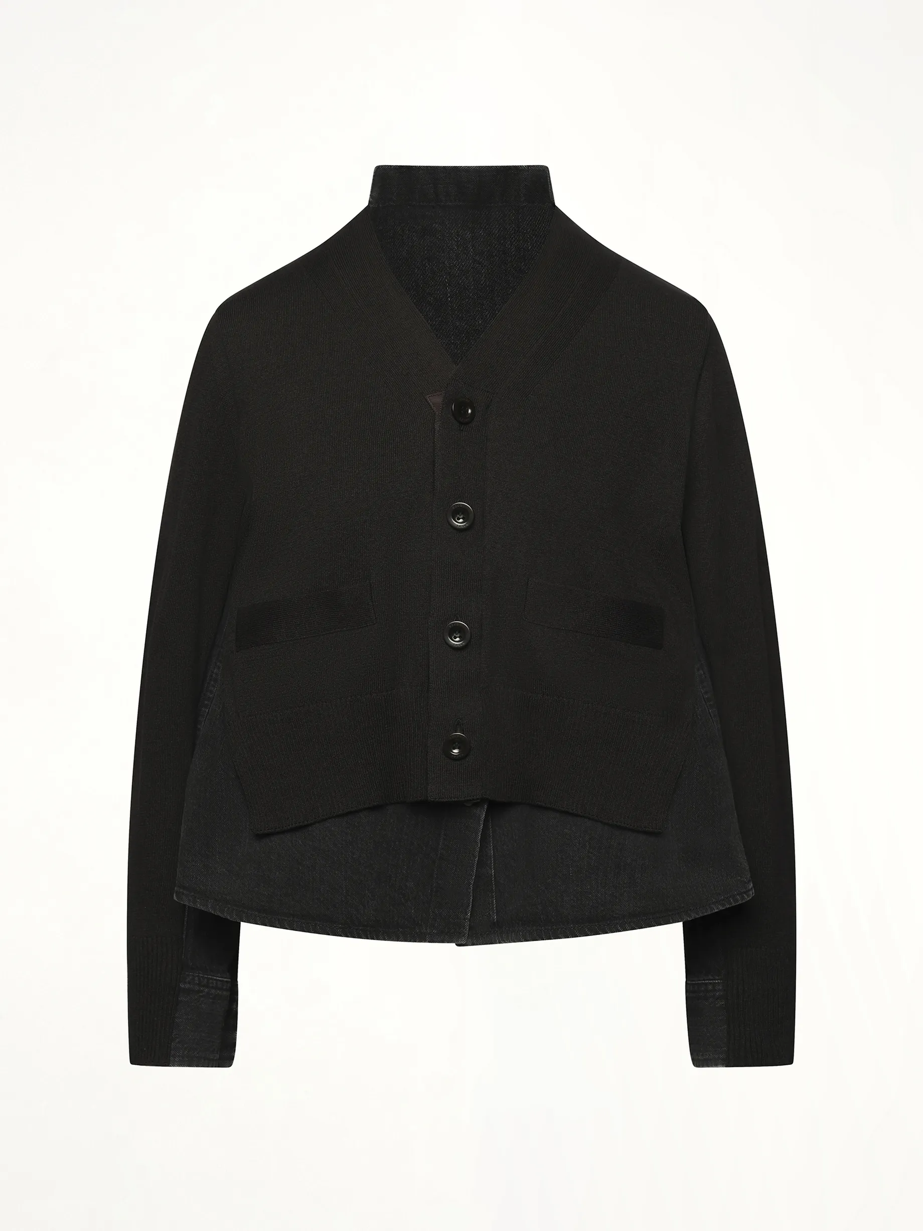 Denim x Knit Cardigan in Black sold by MARAIS product image thumbnail 2