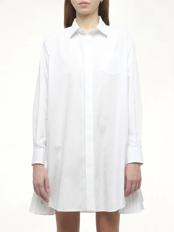 Side Zip Poplin Dress in Off White sold by MARAIS