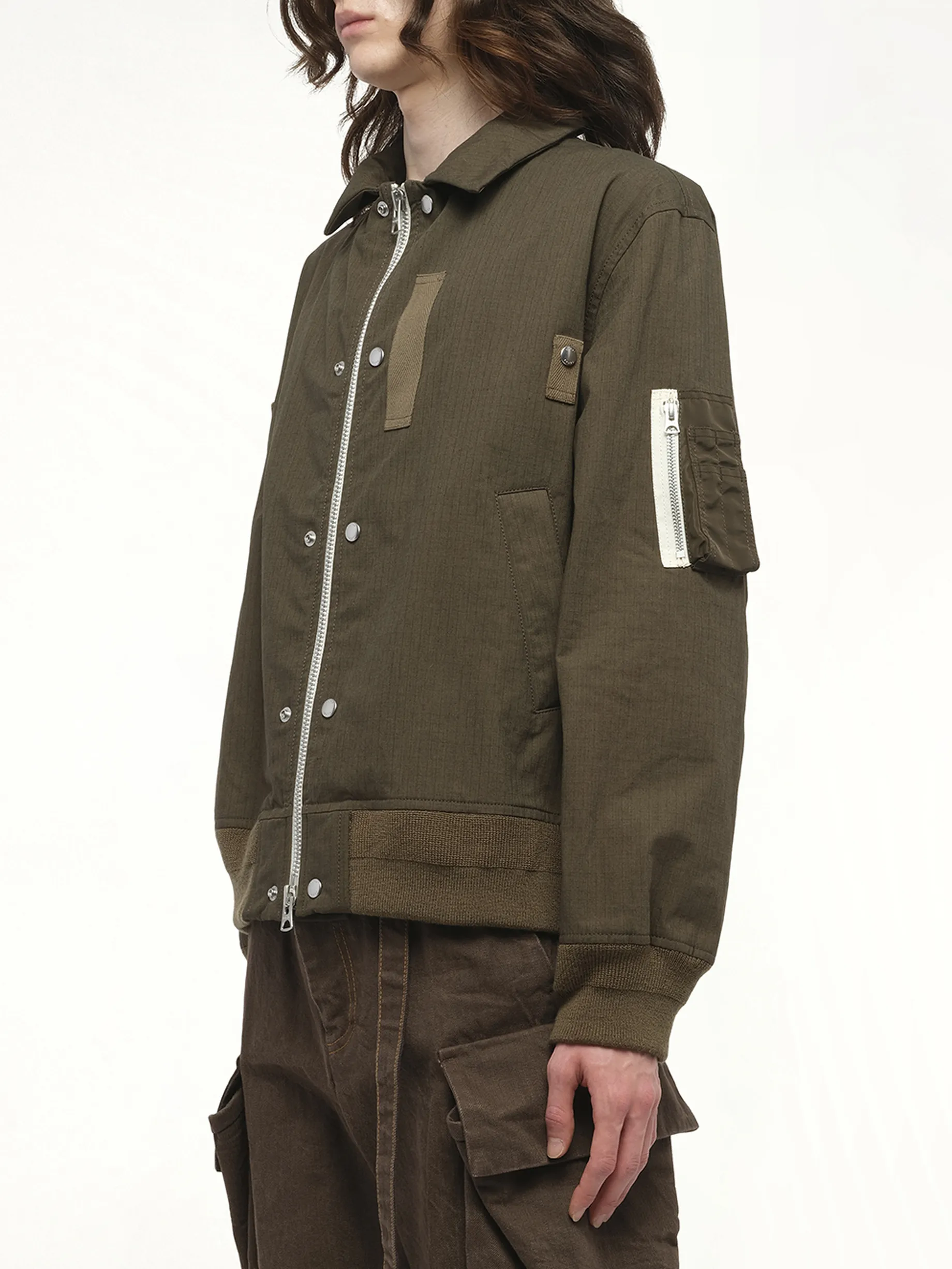 Rip Stop Blouson in Khaki sold by MARAIS product image thumbnail 5