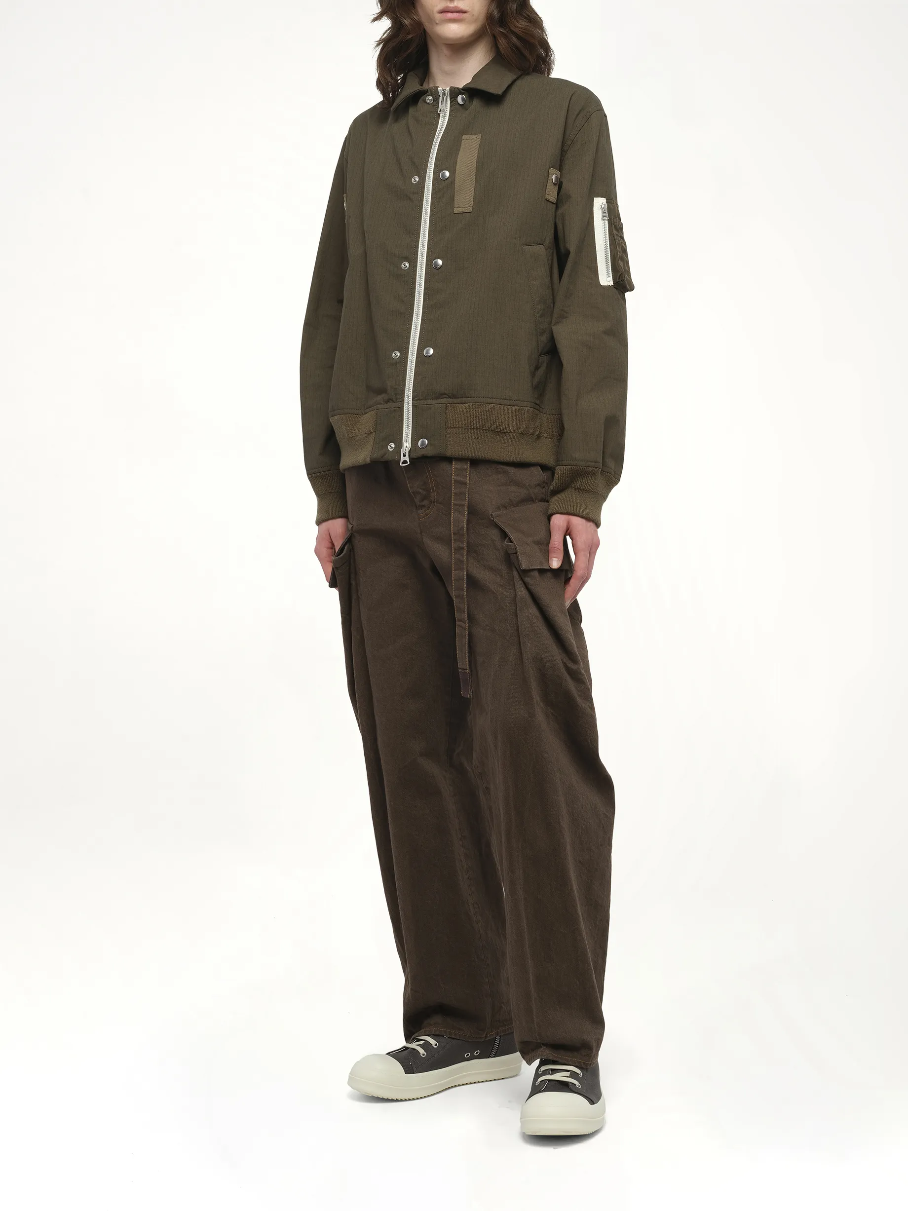 Rip Stop Blouson in Khaki sold by MARAIS product image thumbnail 4