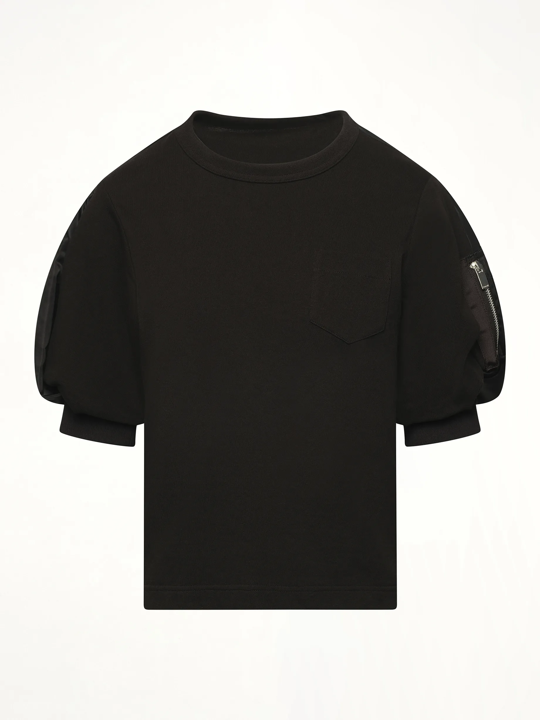 Nylon Twill x Cotton Jersey T-Shirt in Black/Black sold by MARAIS product image thumbnail 2