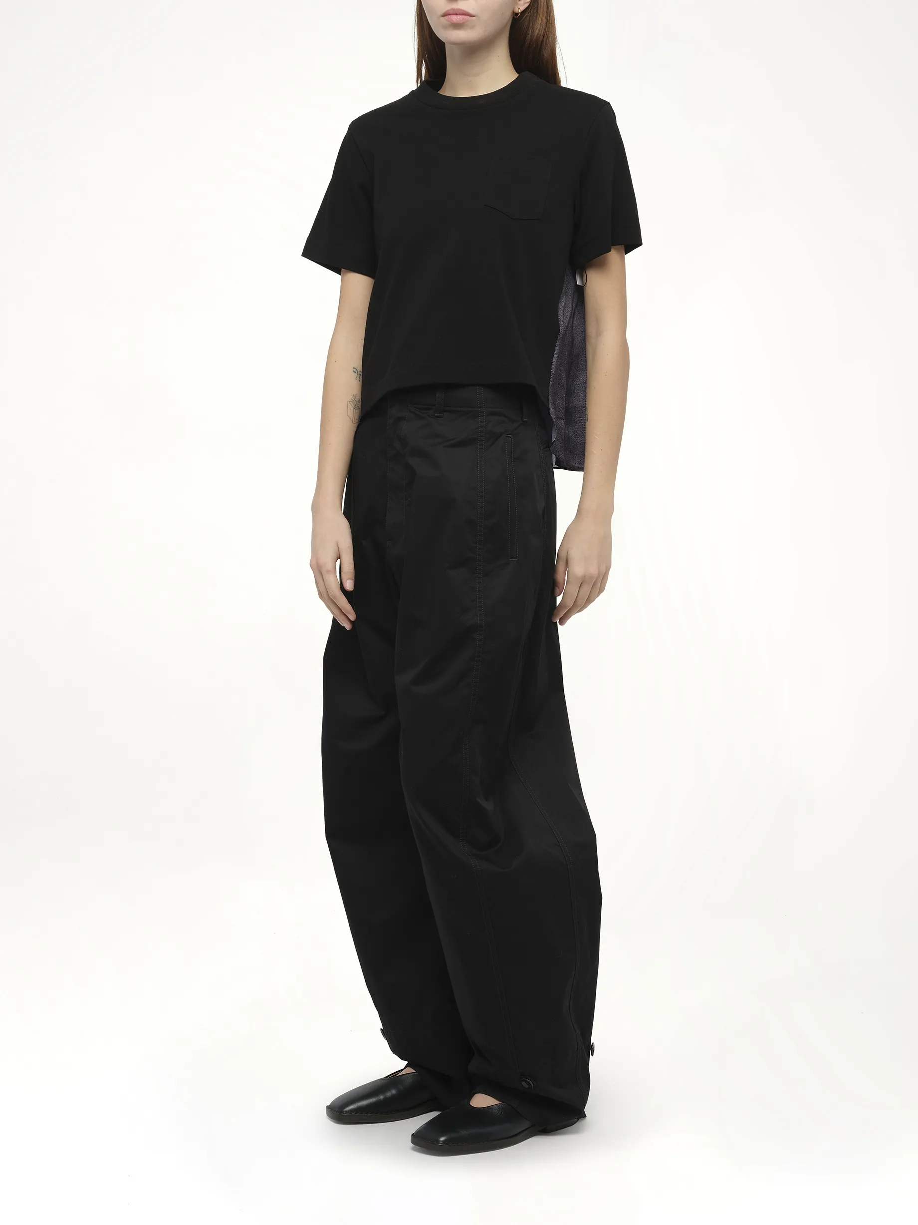 Denim x Cotton Jersey T-Shirt in Black/Indigo sold by MARAIS product image thumbnail 4