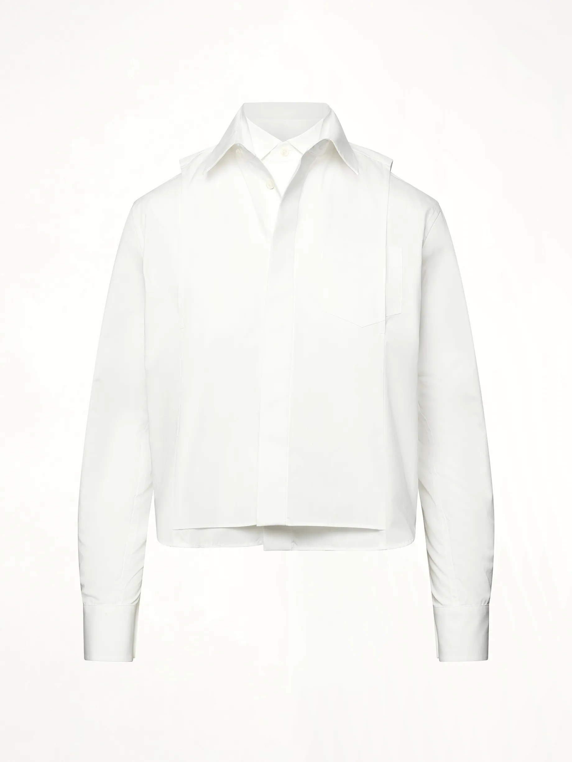 Layered Poplin Shirt in Off White sold by MARAIS product image thumbnail 2