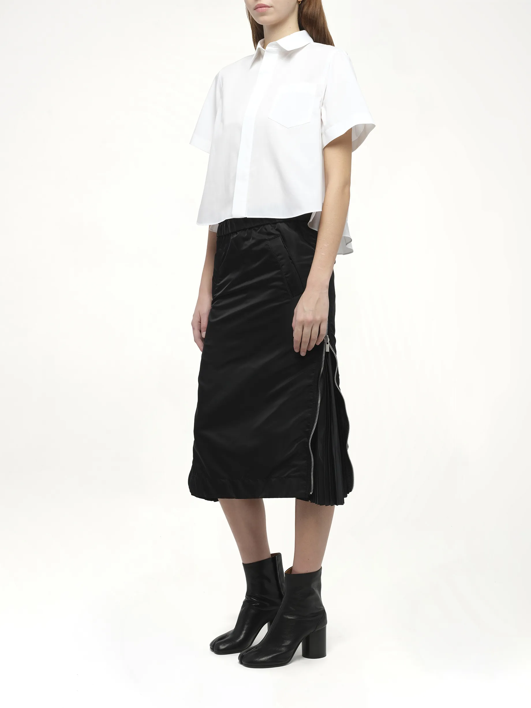 Frill Poplin Shirt in Off White sold by MARAIS product image thumbnail 4