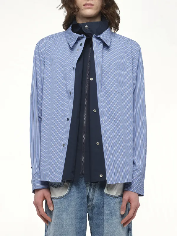 Poplin Shirt in Blue made by Sacai