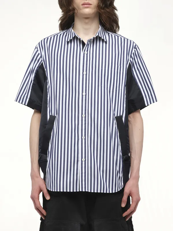 Cotton Poplin Shirt in Navy Stripe/Navy made by Sacai