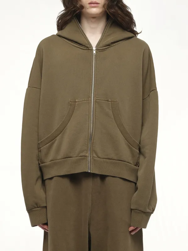 Eternal Zip Hoodie in Military sold by MARAIS