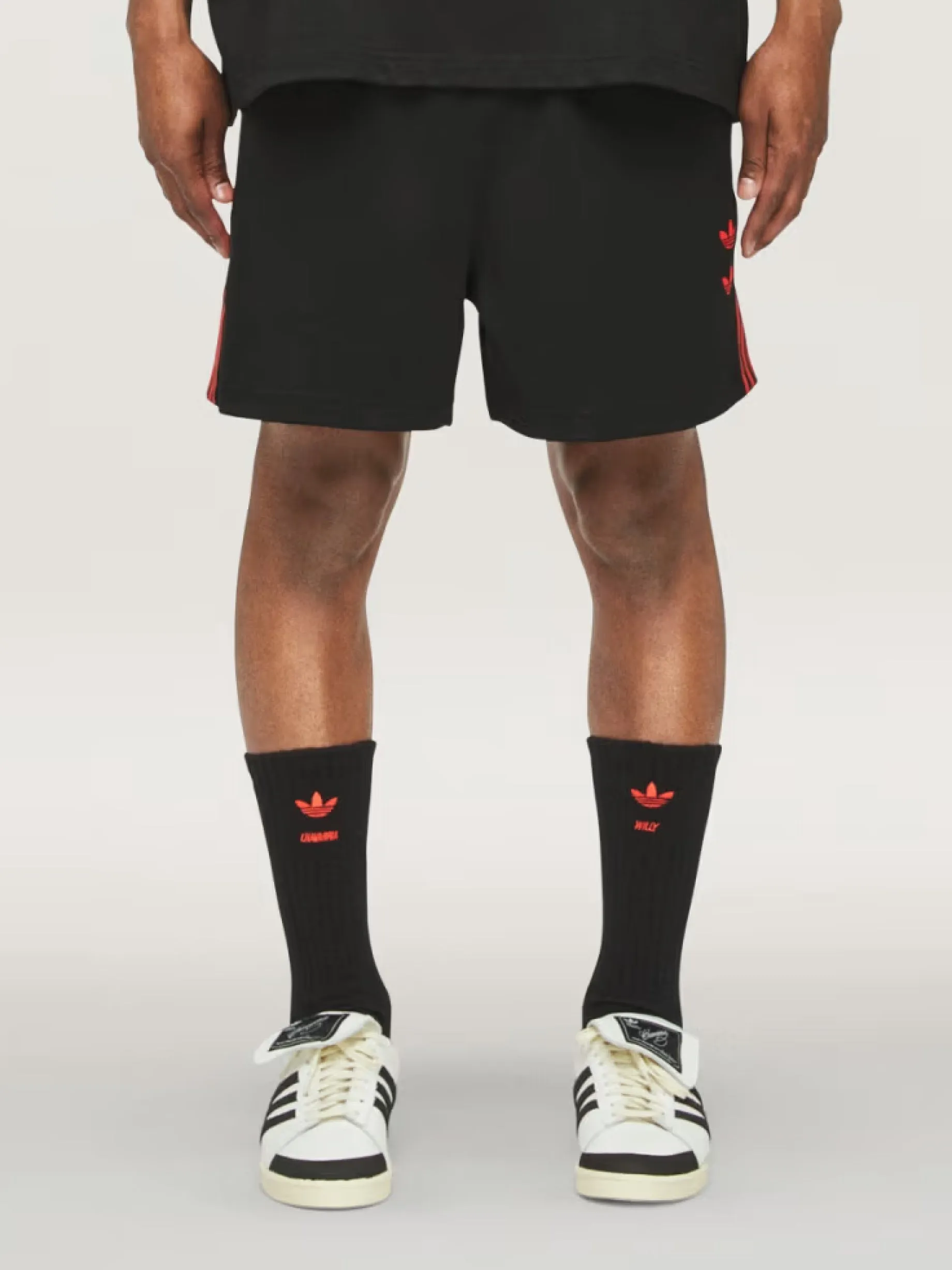 Adidas X Chavarria Gym Short in Black/Red sold by MARAIS