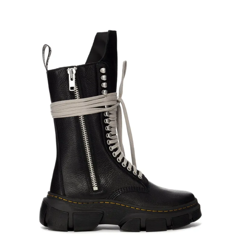 Rick Owens x Dr. Martens 1918 Calf Length Boots in Black sold by MARAIS