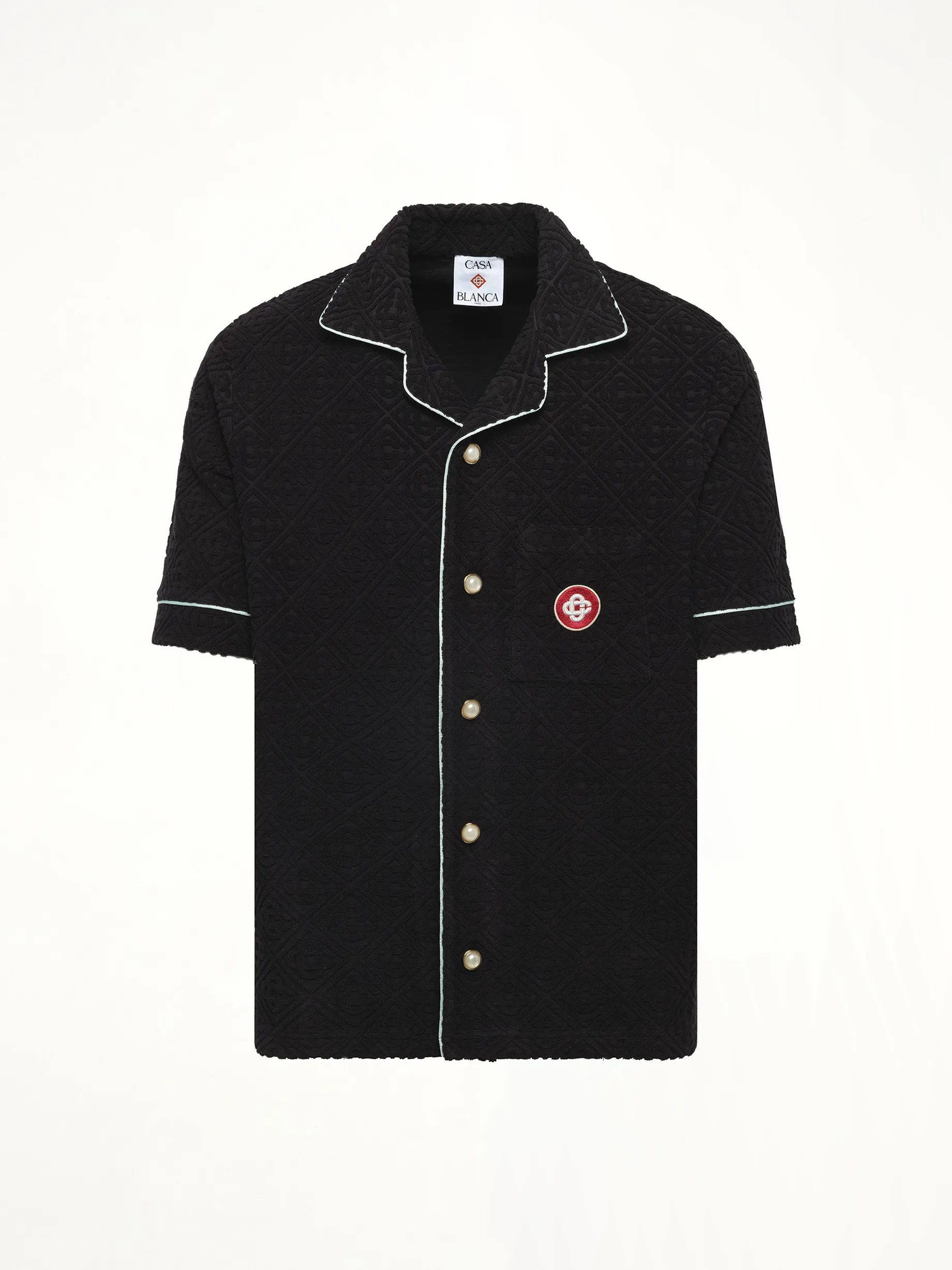 Towelling Monogram Shirt in Black sold by MARAIS product image thumbnail 2