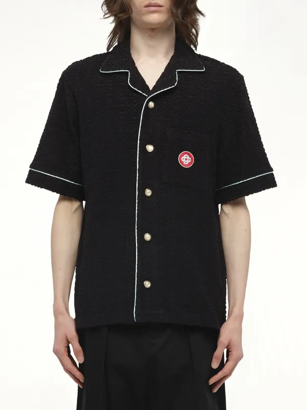 Towelling Monogram Shirt in Black sold by MARAIS