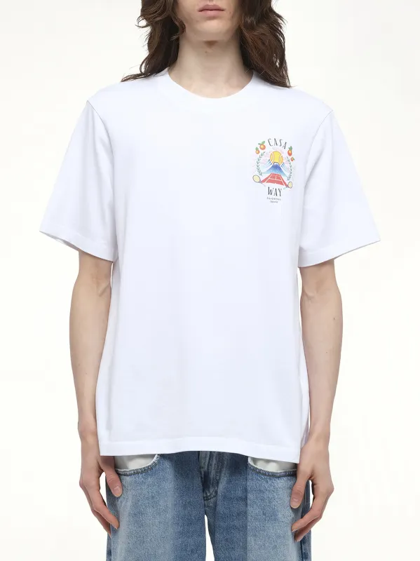 Casaway Mountain T-Shirt in White sold by MARAIS