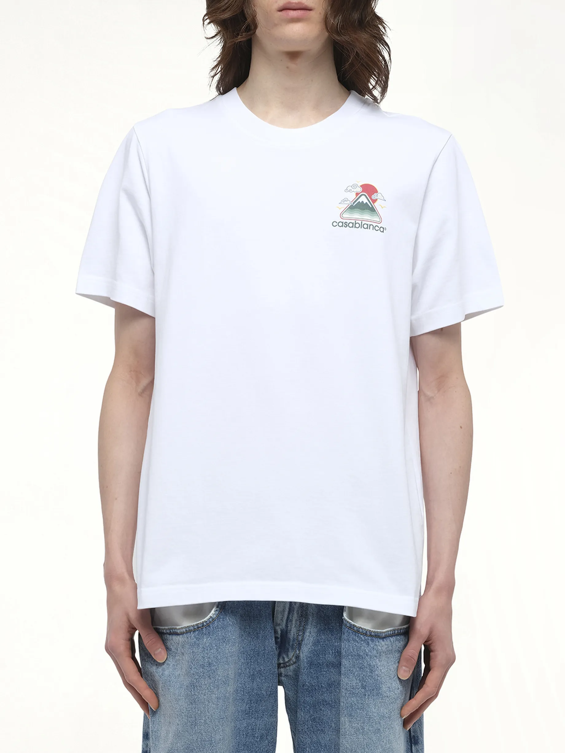 Motagne Ondulee T-Shirt in White sold by MARAIS