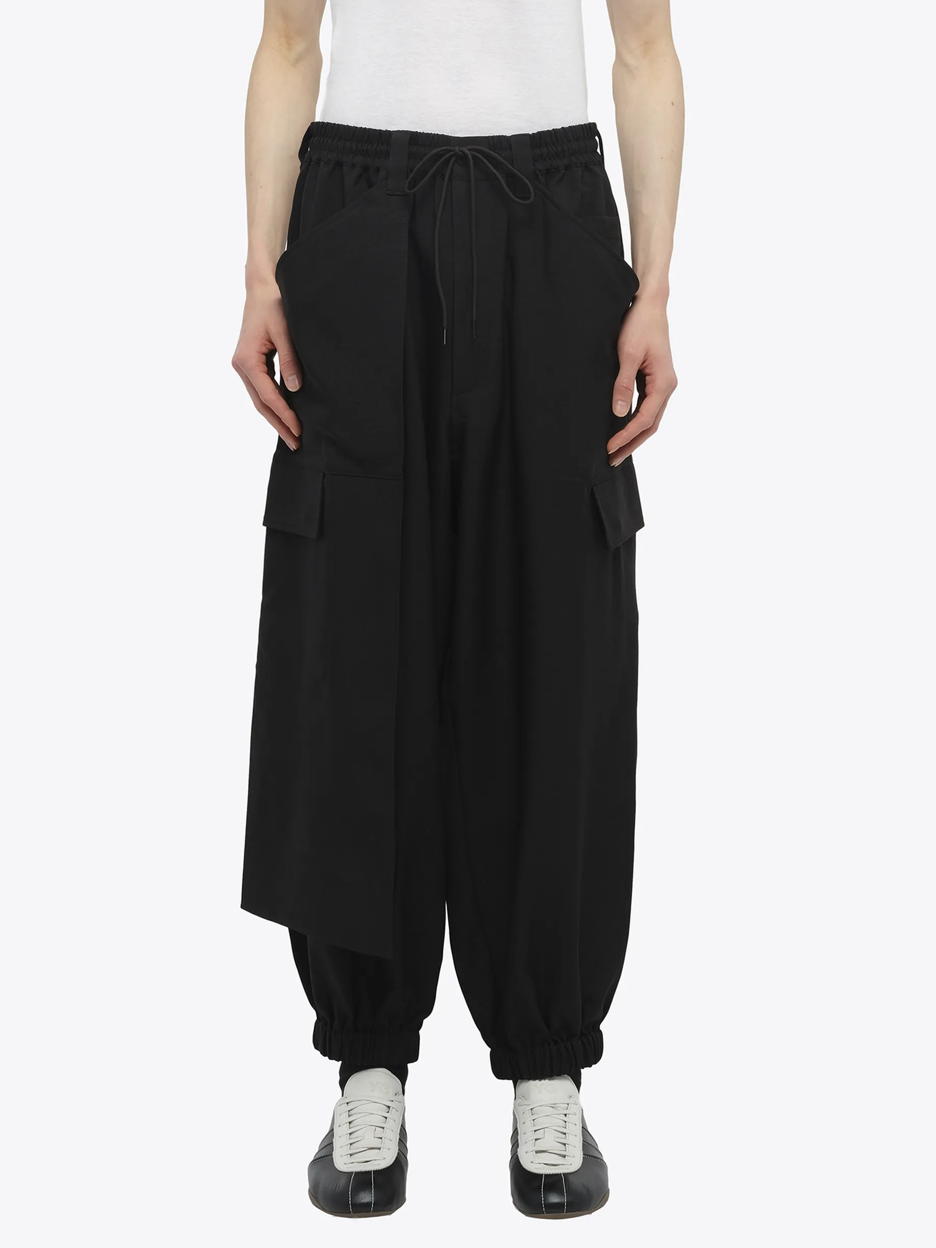Sport Uniform Cuffed Cargo Pants in Black sold by MARAIS