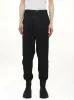 Rayon Twill Cuffed Pants in Black sold by MARAIS
