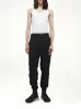 Rayon Twill Cuffed Pants in Black sold by MARAIS