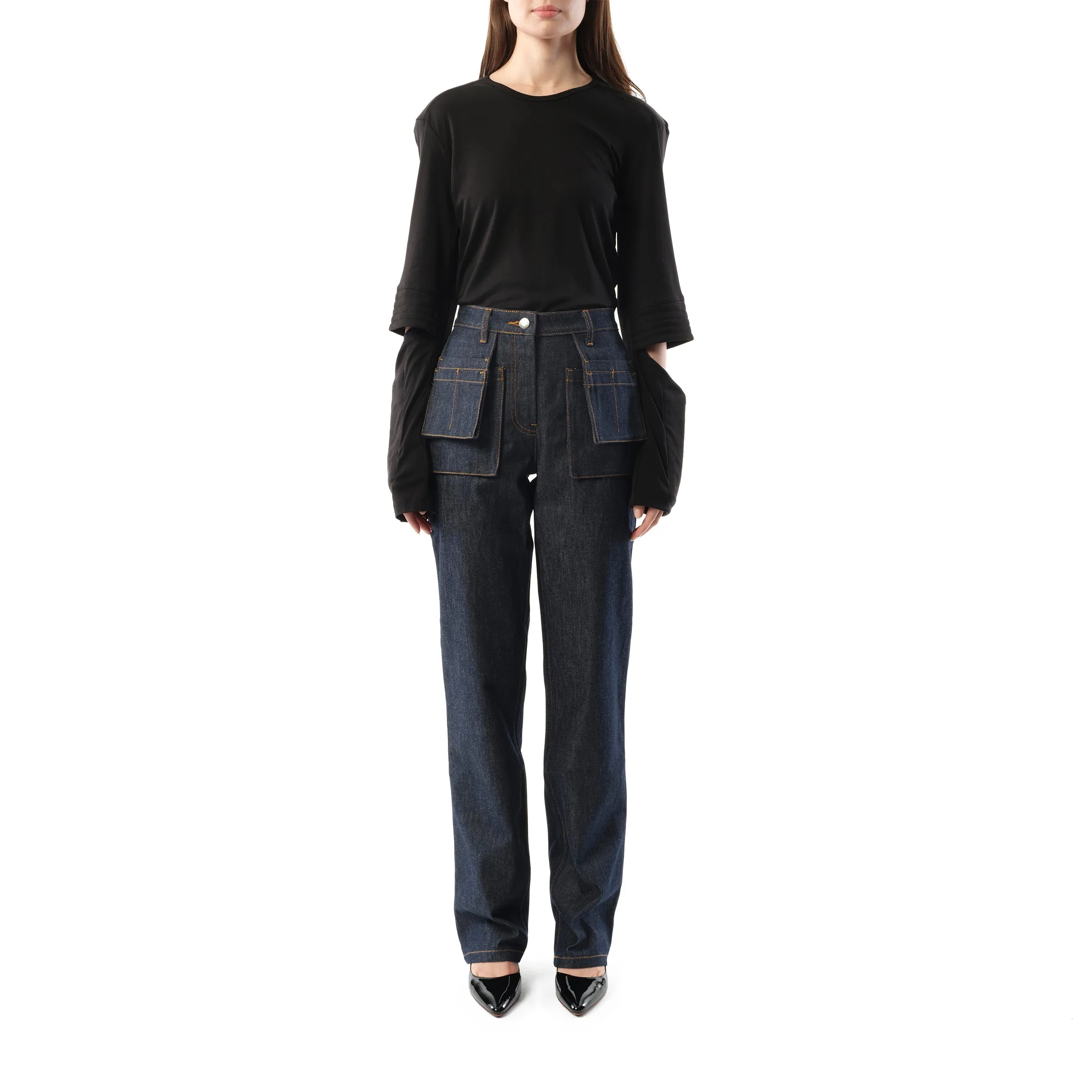 Utility Jeans in Raw Indigo sold by MARAIS product image thumbnail 4
